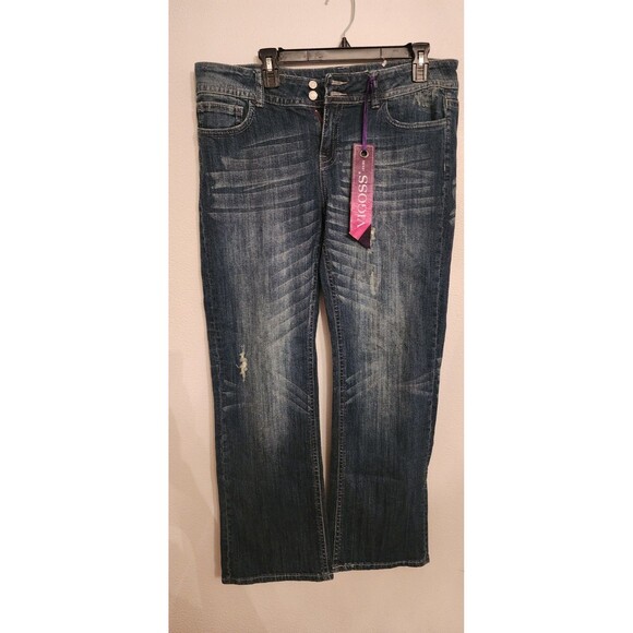 VIGOSS Denim - Vigoss Women's Blue Jeans, Size 13, Bootcut, Mid-Rise, Distressed